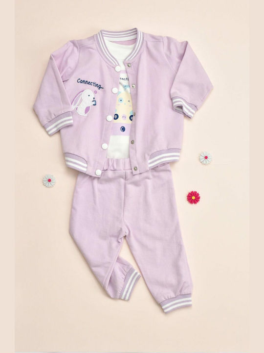 Potre Kids Set with Pants Winter 3pcs Lilac