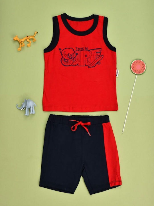 Potre Kids Set with Shorts Summer 2pcs Red