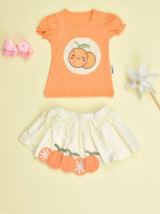 Potre Kids Set with Skirt Summer 2pcs Orange