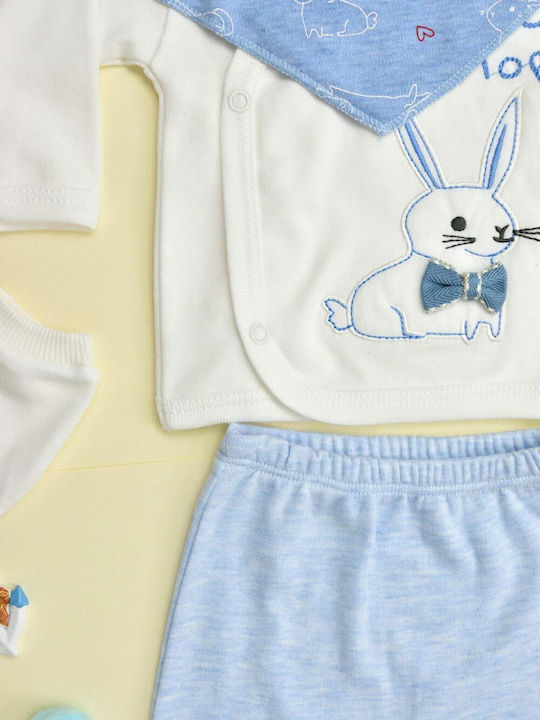 Kinder-Set mit Hose Sommer 4Stück Hellblau