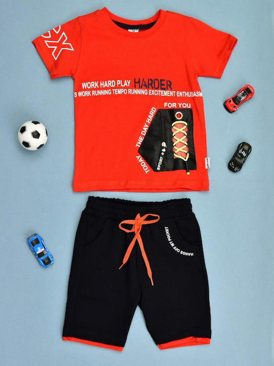 Kinder-Set mit Shorts Sommer 2Stück Rot