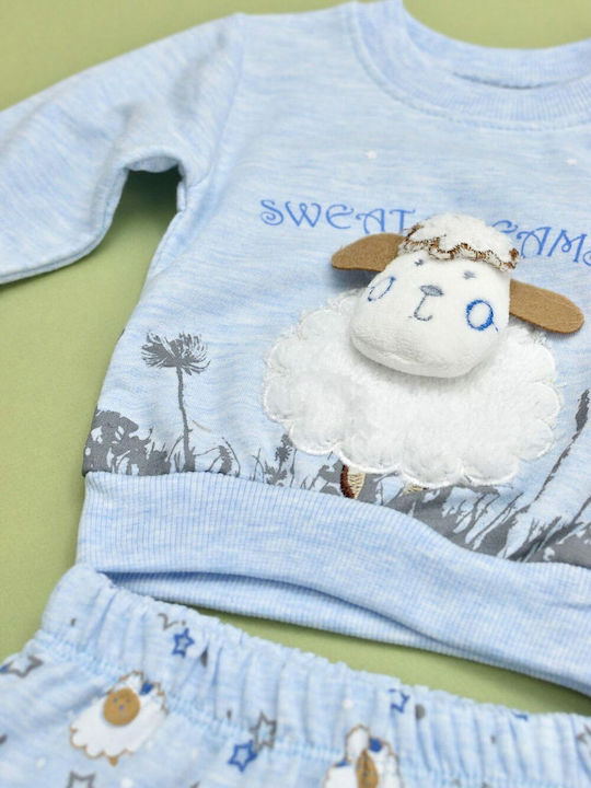 Kinder-Set mit Hose Sommer 2Stück Hellblau