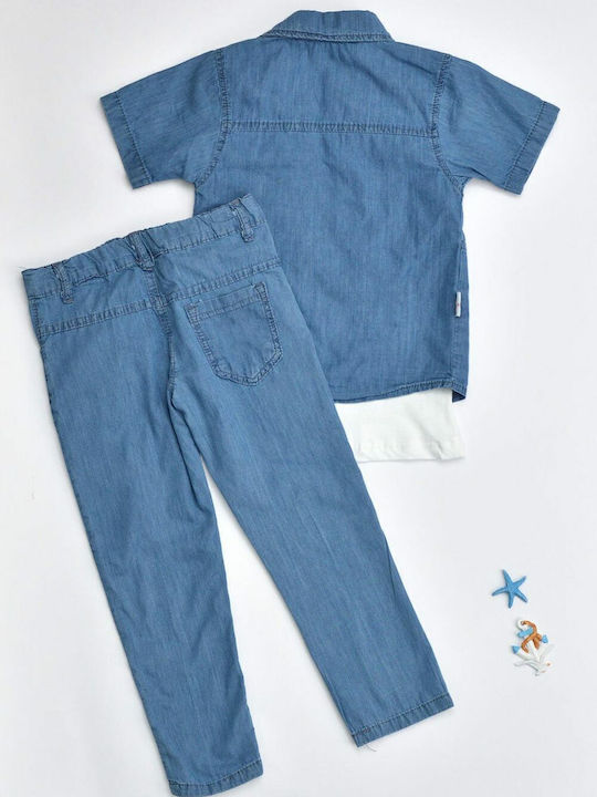 Kinder-Set mit Shorts Sommer 3Stück Weiß