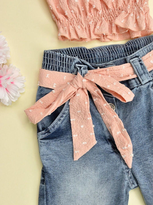 Kinder-Set mit Hose Sommer 2Stück Rosa