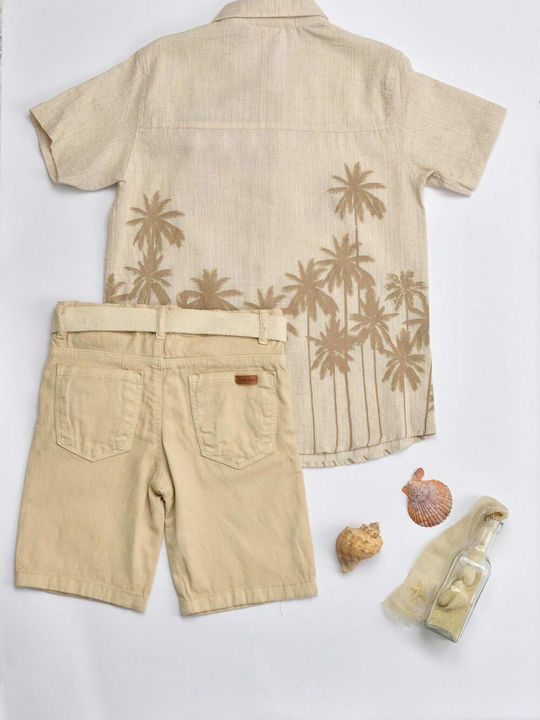 Kinder-Set mit Shorts Sommer 2Stück Beige