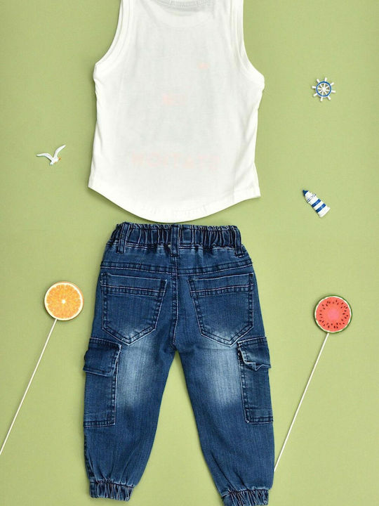 Kinder-Set mit Hose Sommer 3Stück Ecru