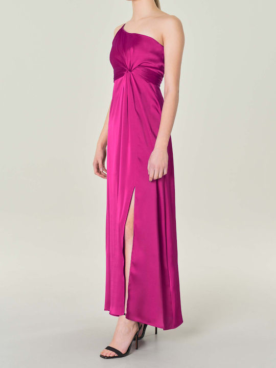 Emme Marella Καλοκαιρινό Maxi Φόρεμα για Γάμο / Βάπτιση Σατέν Ροζ