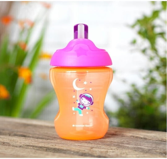Tommee Tippee Baby Cup with Handles and Straw made of Plastic Orange 230ml for 7m+m+