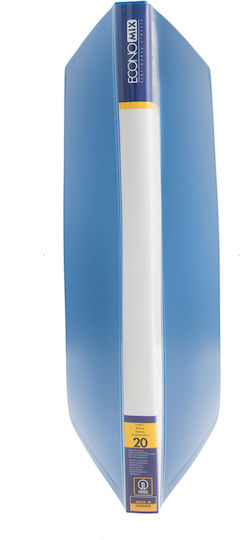 Clipboard Flexible with 20 plastic sleeves Slides for Paper A4 Light Blue 1pcs