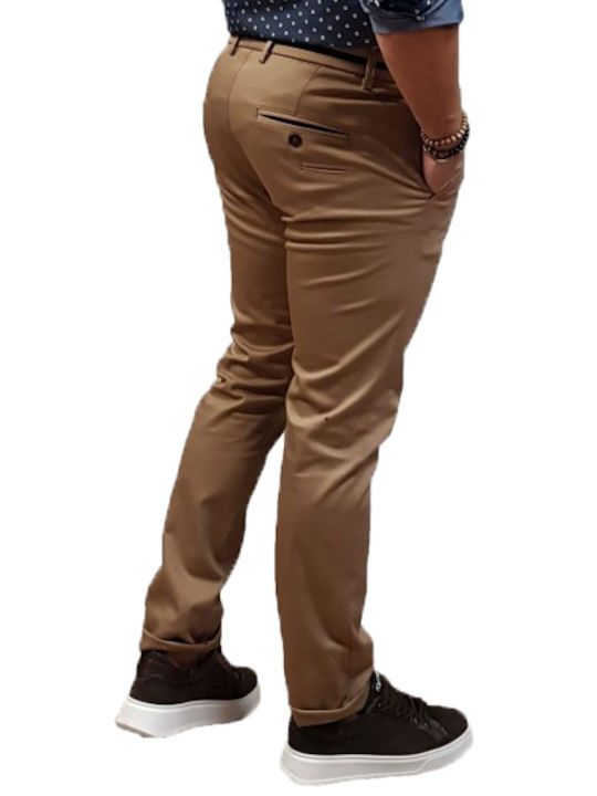 Vittorio Artist Men's Trousers Chino Elastic Cinnamon