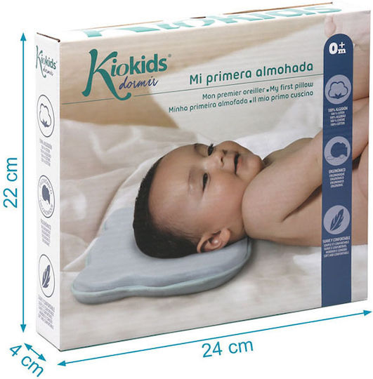 Kiokids Baby-Schlafkissen Hellblau 20x25cm