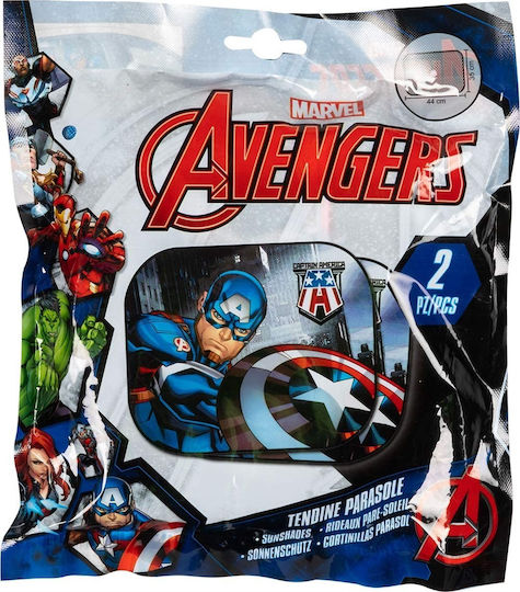Colzani Car Side Sunshades with Suction Cup Colzani Captain America 44x35cm 2pcs