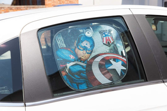 Colzani Car Side Sunshades with Suction Cup Colzani Captain America 44x35cm 2pcs