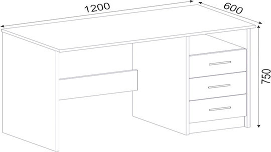 Schreibtisch Eldoris Holz Braun 120x60x75cm
