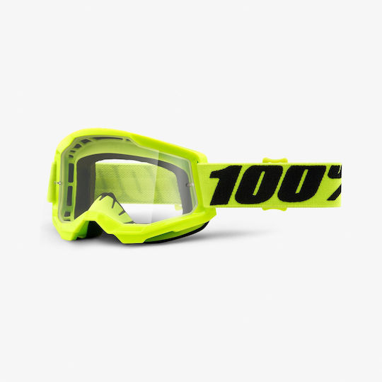 100% Motocross Goggles Strata 2 Yellow