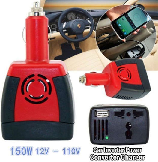Car Inverter 150W to Converter 12V DC in 220V AC with 1xUSB
