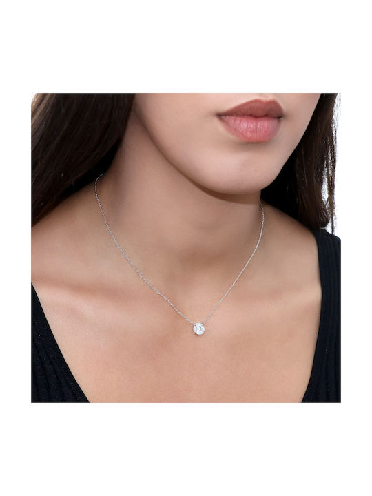 Necklace from White Gold 18k with Diamond