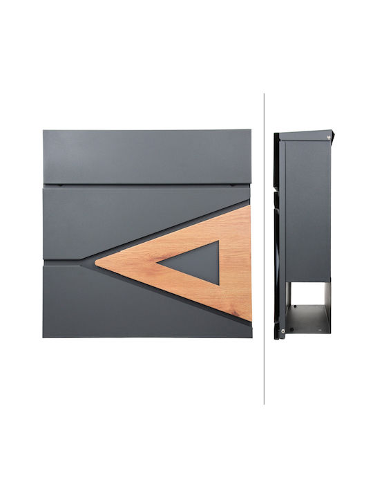 ML-Design Γραμματοκιβώτιο Inox σε Γκρι Χρώμα 37x36.5x11cm