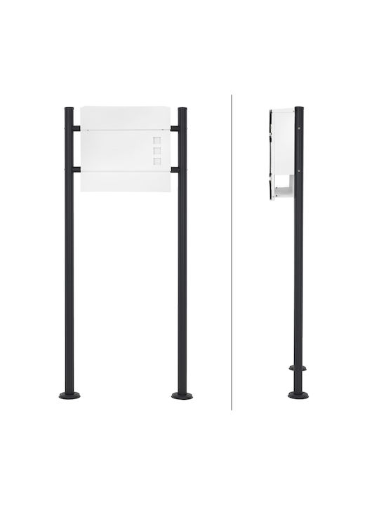 ECD Germany Cutie Poștală pentru Exterior Inox în Culoarea Alb 37x10.5x36.5cm