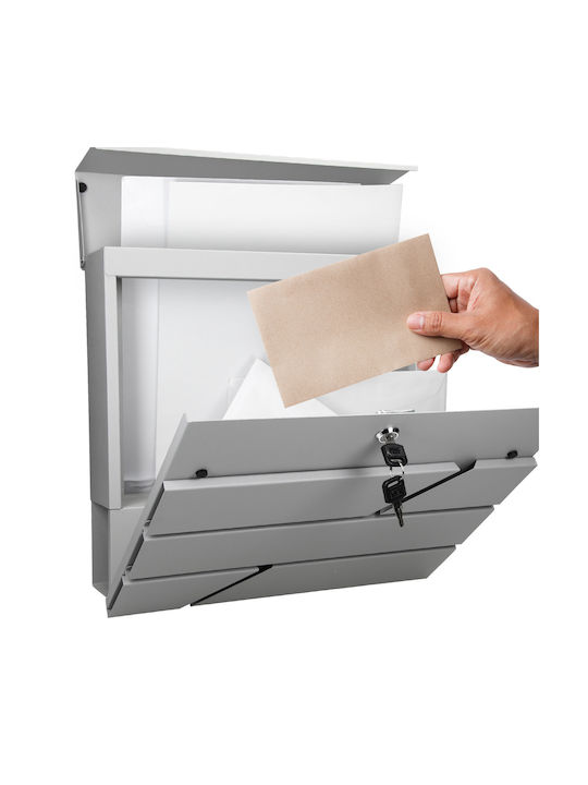 ML-Design Γραμματοκιβώτιο Inox σε Μαύρο Χρώμα 37x36.5x11cm