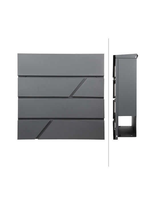 ML-Design Außenbereich Briefkasten Inox in Schwarz Farbe 37x11x37cm