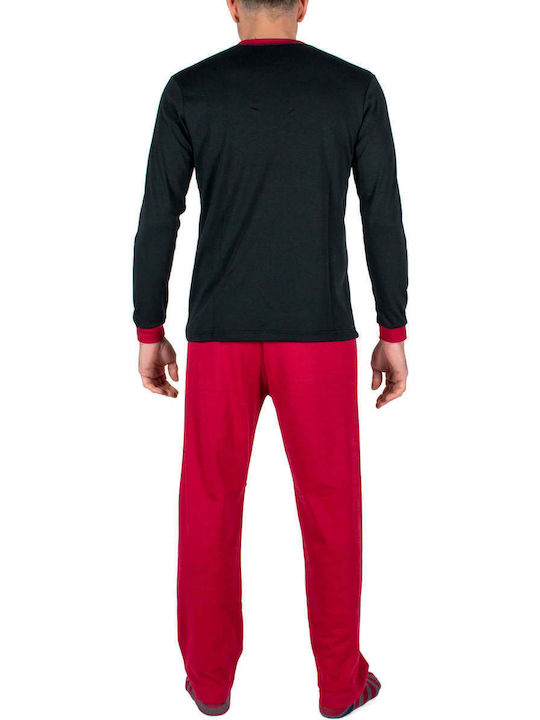 A.A UNDERWEAR Men's Winter Cotton Pajamas Set Black