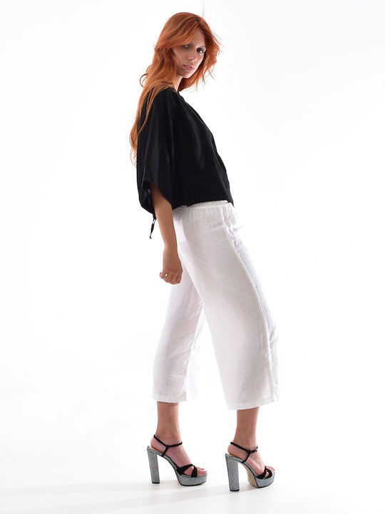 LOTUS EATERS WHITE LINEN PANTS - MARTSELO