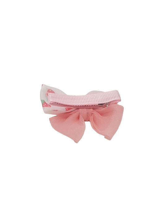 Children's Clip -Hair Clip Flower with protection Pink