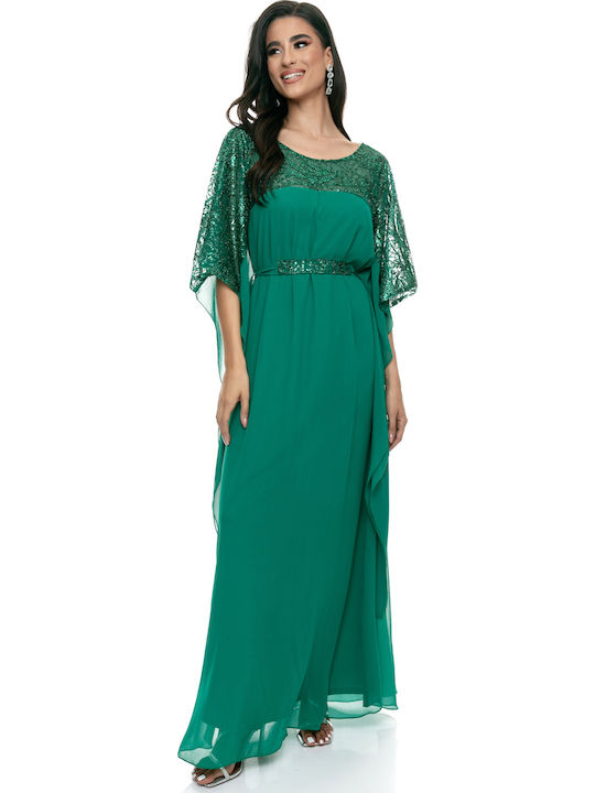 Summer Maxi Dress for Wedding / Baptism Green