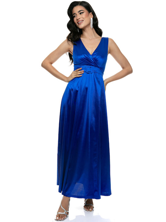 RichgirlBoudoir Καλοκαιρινό Maxi Φόρεμα Σατέν Μπλε