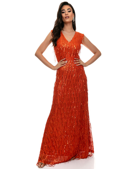 RichgirlBoudoir Summer Maxi Evening Dress Orange