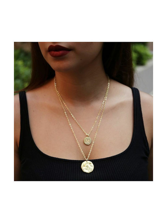 Amor Amor Necklace Double Monogram from Gold Plated Steel