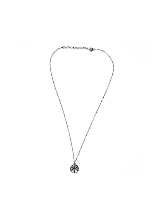 Bizoutaki Necklace Tree from Silver with Zircon