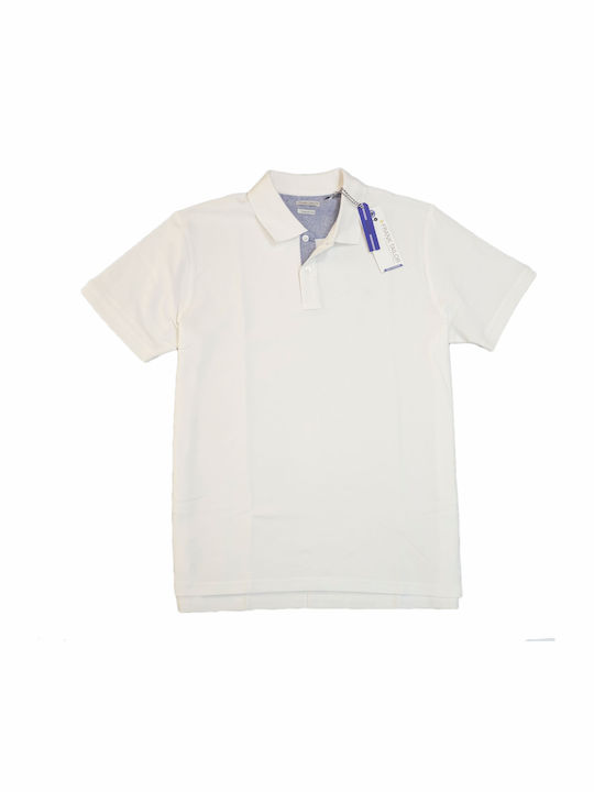 Frank Tailor Men's Short Sleeve Blouse Polo White