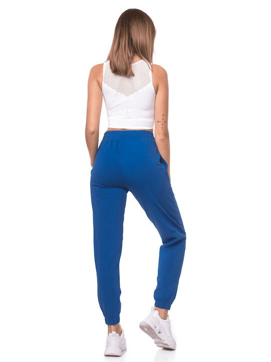 Superstacy Women's High Waist Sweatpants Blue