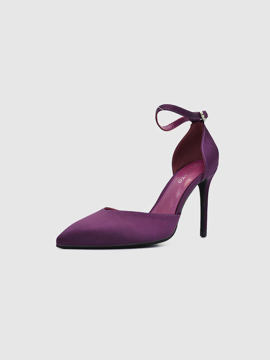 Joya Purple Heels with Strap