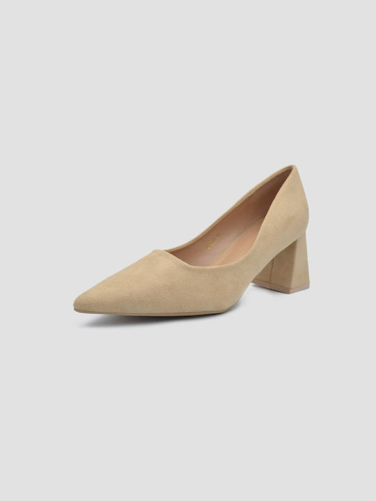 Joya Suede Beige Heels