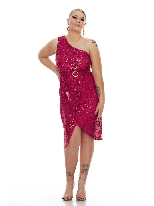 RichgirlBoudoir Summer Midi Dress for Wedding / Baptism Fuchsia