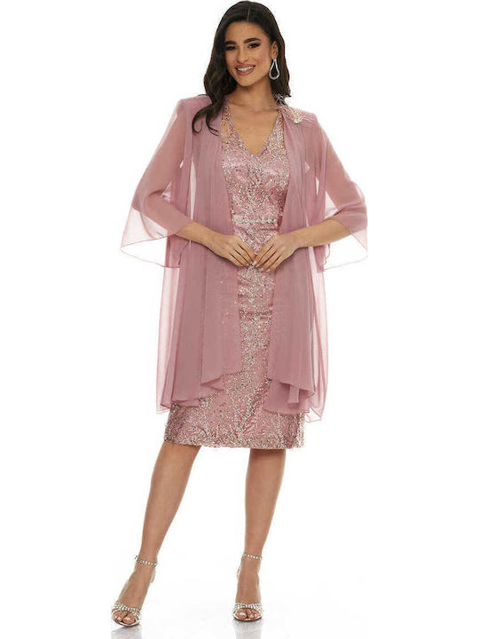 Midi Dress for Wedding / Baptism Pink
