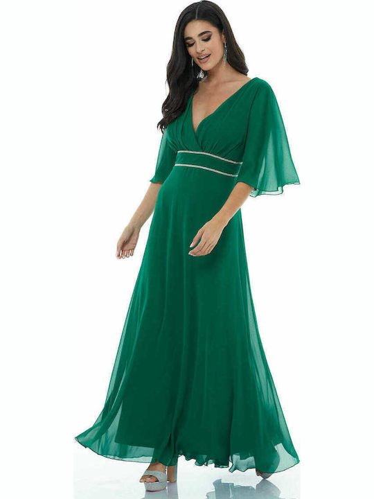 Maxi Rochie pentru Nuntă Botez Verde