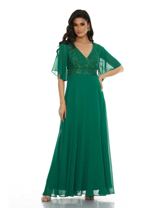 RichgirlBoudoir Summer Maxi Dress for Wedding / Baptism Green