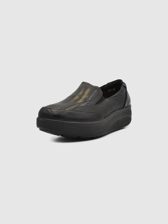 Joya Damen Slip-Ons Schwarz