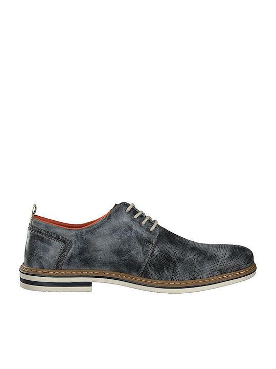 Rieker Leder Herren Freizeitschuhe Anatomisch Blau