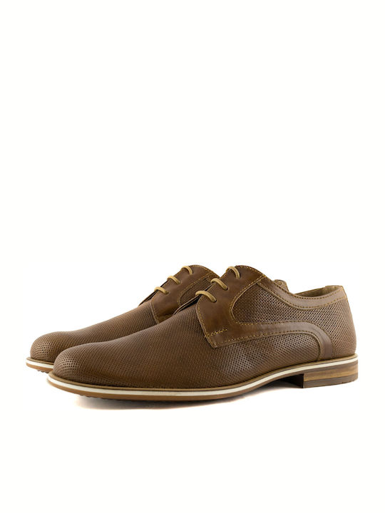 Fentini Men's Leather Casual Shoes Tabac Brown