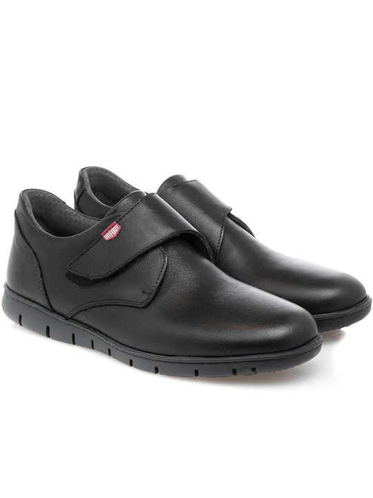 On Foot Men's Leather Casual Shoes Black