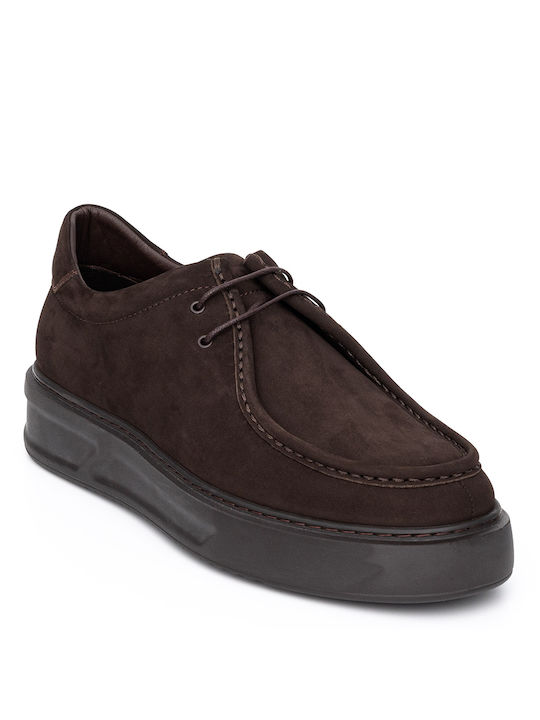 Perlamoda Men's Suede Casual Shoes Brown