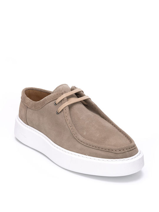 Perlamoda Men's Suede Casual Shoes Brown