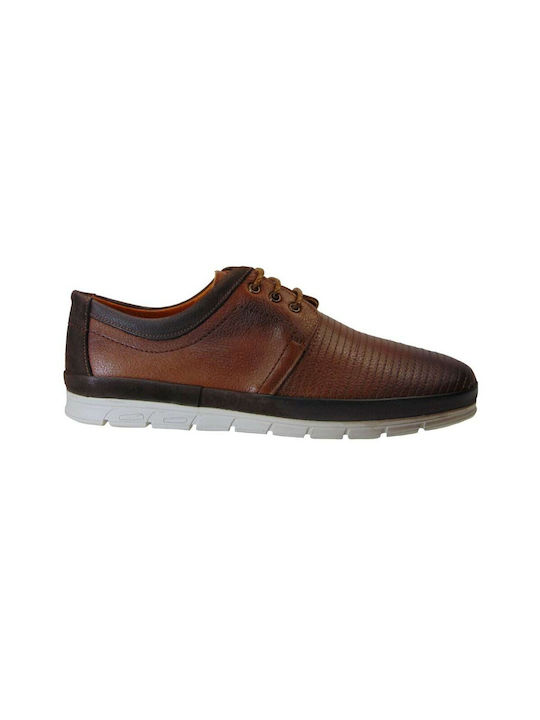 Paolo Massi Men's Leather Casual Shoes Tabac Brown