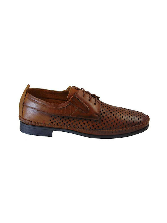 Paolo Massi Men's Leather Casual Shoes Tabac Brown