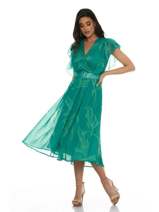 RichgirlBoudoir Summer Midi Dress for Wedding / Baptism Green